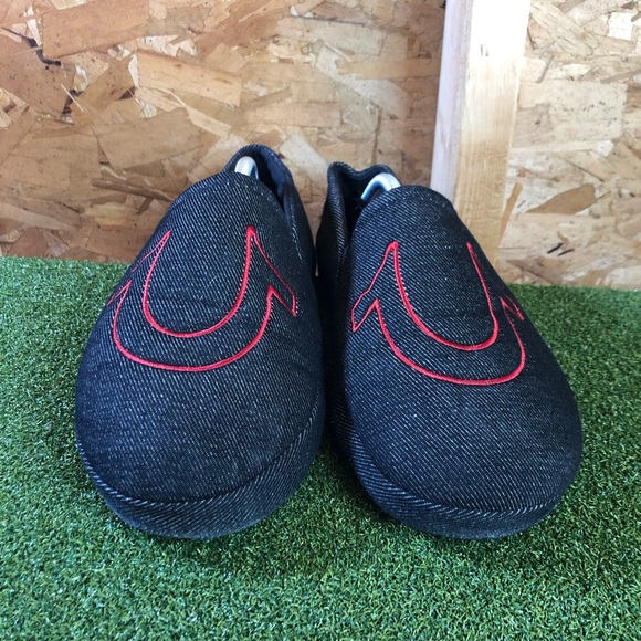 True Religion Black Comfort Slip On Slippers Men’s 11 - 12 - Picture 2 of 8